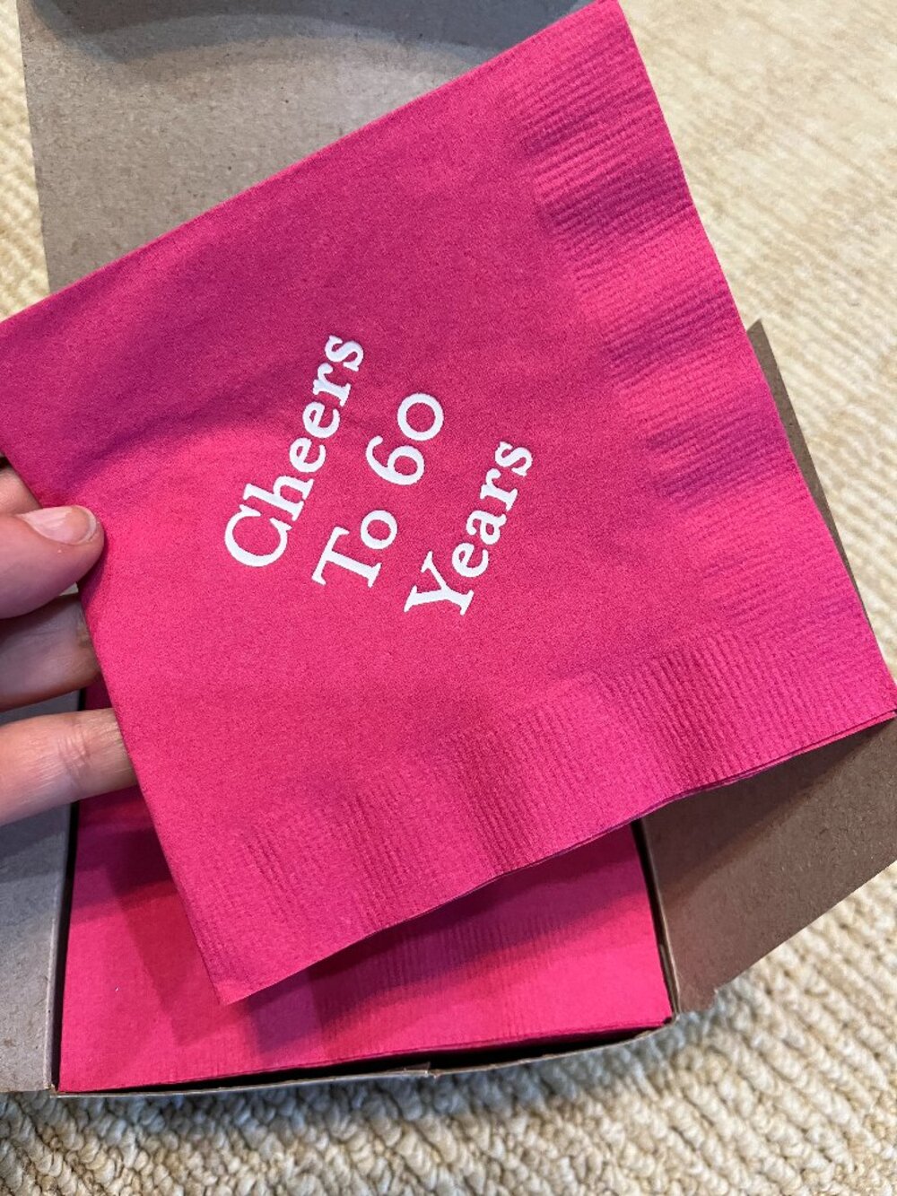 Cheers to 60 Years Cocktail Napkins by Mark and Graham (hot pink /‎ 50)